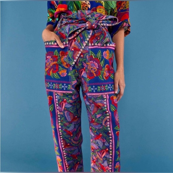 FARM Rio Blue Macaw Flight Pant NWT SIZE: L - Picture 1 of 15